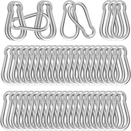 Carabiners Clip Spring Snap Hook,Heavy Duty Galvanized Steel Carabiner,Safety Quick Links Snap Hooks,Spring Clips for Swing Hammock Camping Keychain Outdoor
