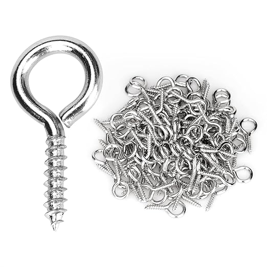 Aovchei Eye Screws, 150PCS 0.59 Inch Long, 304 Stainless Steel Self Tapping Eye Hooks Bolts, Indoor & Outdoor for Hanging Artwork