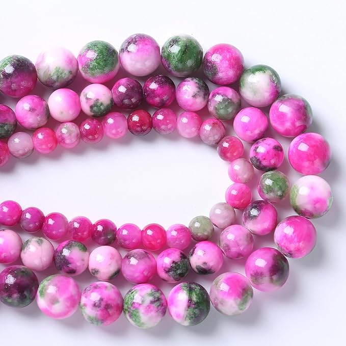 4MM 86PCS Pink Green Persian Jade Spacer Loose Beads for Jewelry Making DIY Bracelet Necklace