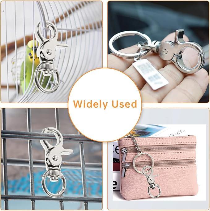 10PCS Trigger Snap Hooks 2.32'' x 0.82'' Heavy Duty Swivel Snap Hooks Metal Clasps Lanyard Clips for Bird Cage Key Chains