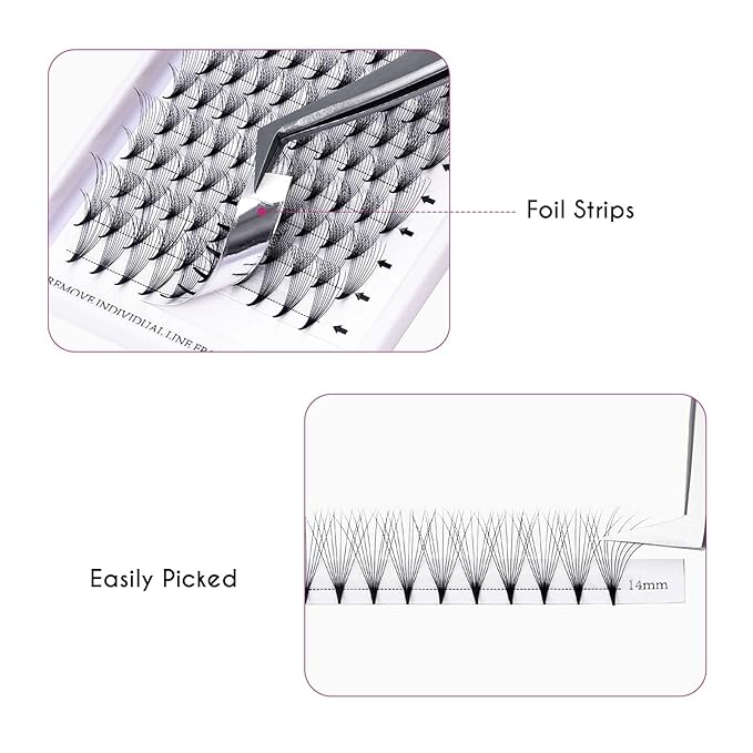 Premade Fans Eyelash Extensions 10D Lash Extensions Premade Fans 0.05 0.07 Thickness Pre Fanned Volume Lash Extensions C D Curl by FADLASH (10D-0.07-D, Mix 8-14mm)
