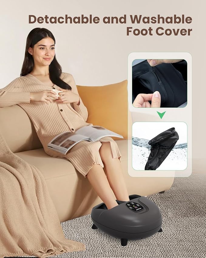Heycool Shiatsu Foot Massager Machine with Heat,Feet Massager for Plantar Fasciitis Neuropathy, Soles & Instep Heating, Remote Control, Up to Men Size 14, Gift for Mom Dad