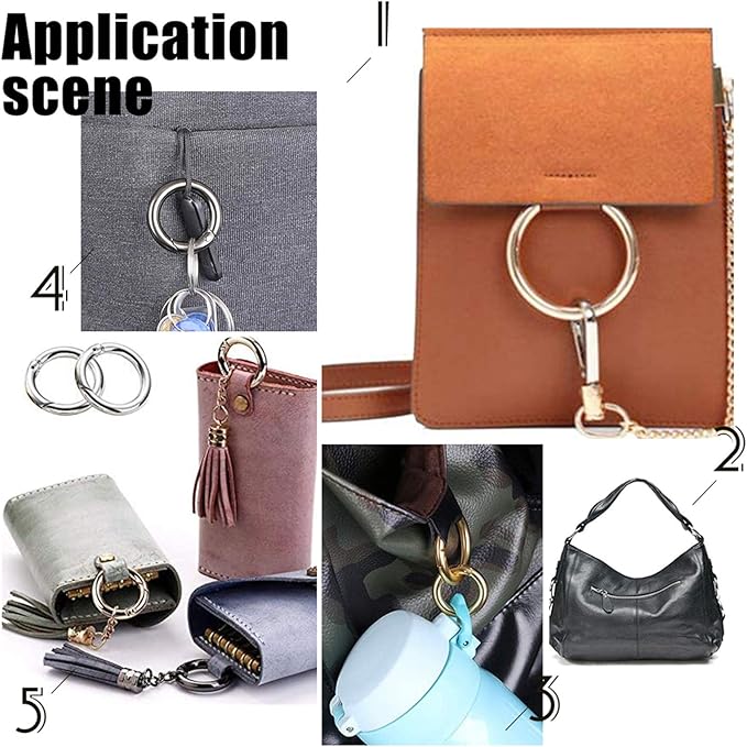 UNICRAFTABLE 10pcs Stainless Steel Spring Gate Rings Round Ring Springring Trigger Clasp Spring Snap Clip Hooks Metal Split Rings Keyring Buckle for Jewelry Making 20x3.5mm