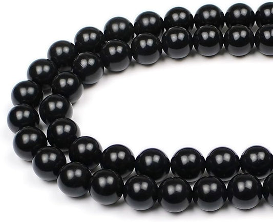 MJDCB Real Stone Beads Natural Matte Black Onyx Agate Round Loose Bead for Jewelry Making DIY Bracelet Necklace(10mm)