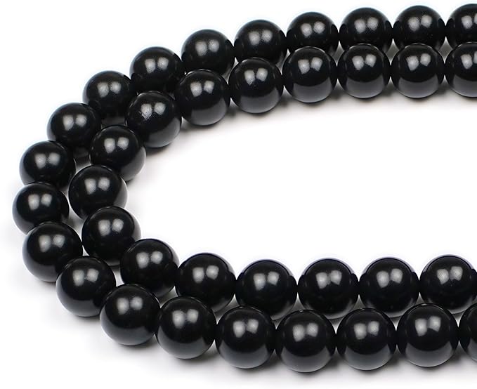 MJDCB Real Stone Beads Natural Matte Black Onyx Agate Round Loose Bead for Jewelry Making DIY Bracelet Necklace(6mm)