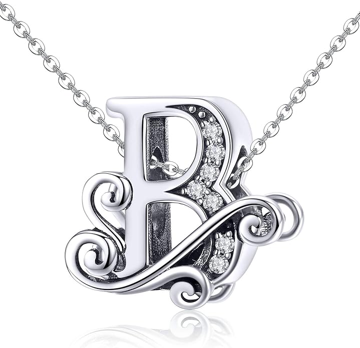 925 Sterling Silver Letter Charms for Pandora Bracelets Alphabet Initial Charms Beads Birthday Christmas Jewelry Gift for Women