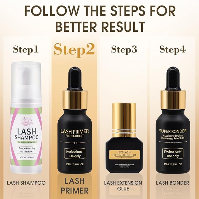 Miuffue Lash Primer for Eyelash Extensions, Pre-Treatment for Eyelash Extensions, Remove Oils & Proteins, Increase Adhesive Bonding Power Retention, Professional Use,0.5fl. oz (15ml)