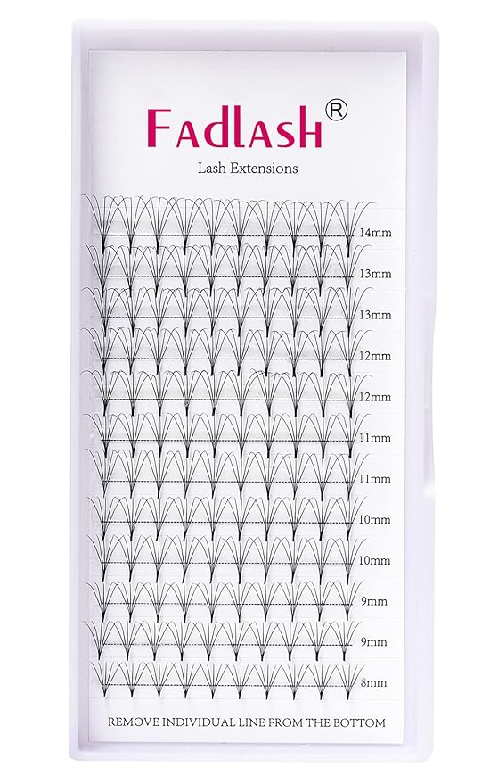 Premade Fans Eyelash Extensions 3D 5D 0.07 0.10 Volume Lashes Extensions C D Curl Mixed Tray Volume Premade Fans 8-20mm Length Avalible (5D-0.07-C, 8-14mm)