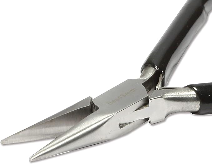 The Beadsmith Chain Nose Pliers – Extra Fine Tips – 4.5 inches (114mm) – PVC Grip Handle with Double Leaf Springs – Jewelry Making Tool for Creating Bracelets, Earrings and Necklaces