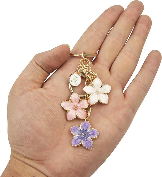 Cute Fashion Keychain Initial Letter Keys Charm Gifts for Women with Key Ring Purse Charms for Handbags