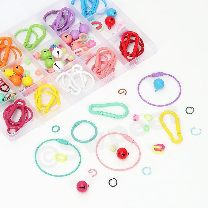 Swpeet 415Pcs Mixed Colors DIY Jewelry Accessories Assortment Kit, Including Lobster Claw Clasp, Swivel Eye Ring, Key Ring, Open Jump Ring, Eye Screw, and Extender Chain for Jewelry Making DIY Craft