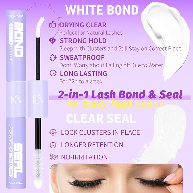 Yawamica Lash Clusters Kit Natural Lash Extension Kit 8-14mm Short Eyelash Clusters C Curly Wispy Individual Lashes with Waterproof Lash Bond and Seal and Lash Tweezers DIY Lash by Self
