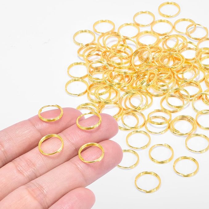 100pcs 1/2" Small Split Ring for Keychains, Double Loops Split Jump Rings Jewelry Making Metal Small Key Ring for Pet Collar Tag, Luggage Tag DIY Craft