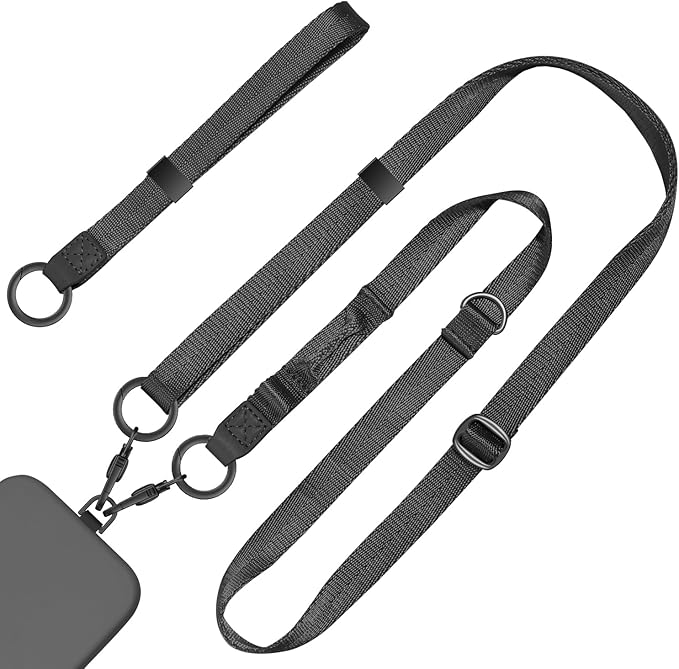 Phone Lanyard 2 in 1, Anti Theft Phone Strap Crossbody for Women, Adjustable Phone Wrist Strap