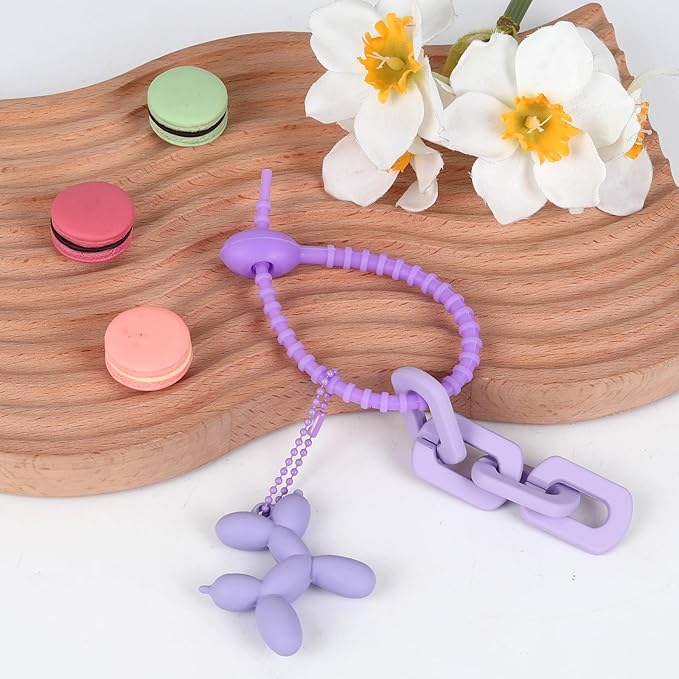 Cute Balloon Dog Keychain, Purse Bag Backpack Charms Girl Keychains Accessories Keyrings Car Key Chain