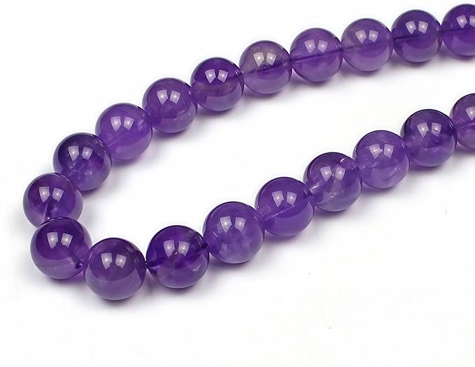 MJDCB 5A Natural South Africa Amethyst Gemstone Round Stone Beads for Jewelry Making DIY Bracelet Necklace (10mm)