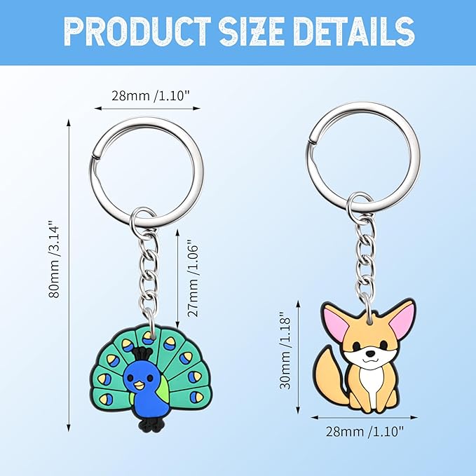 Keychains Bulk DIY Cute Keychain Charms Backpack Charms for Girls Backpack Keychains PVC Key Ring Party gifts