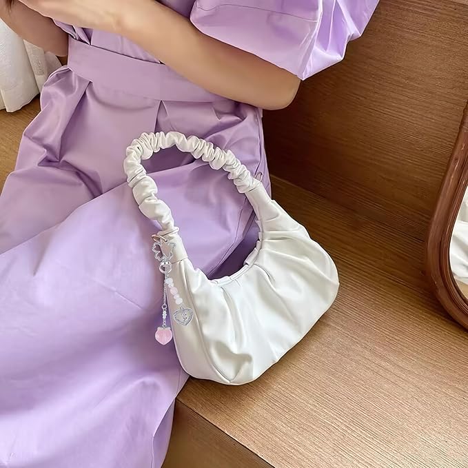 Y2K Keychain Set Heart Butterfly Pearl Flower Bag Charms,Cute Aesthetic Accessories for Women Gifts Keys Bags Purse