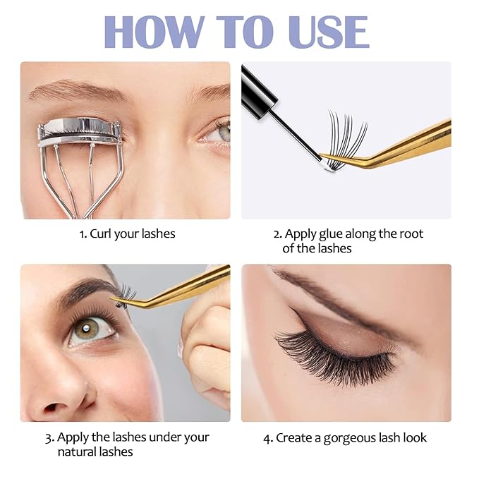 Madam Fifi Fluffy Lash Clusters, 156 Lightweight Clusters Individual lashes, 8-14mm Individual Lashes DIY Cluster Lashes Extension Soft Comfortable False Eyelashes (Wispy-Mixed)