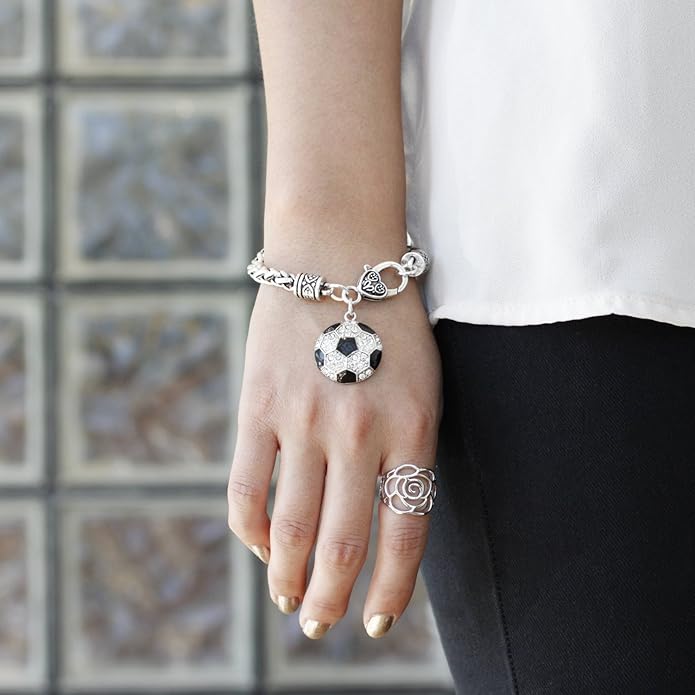 Inspired Silver - Silver Customized Charm Bracelet with Cubic Zirconia Jewelry
