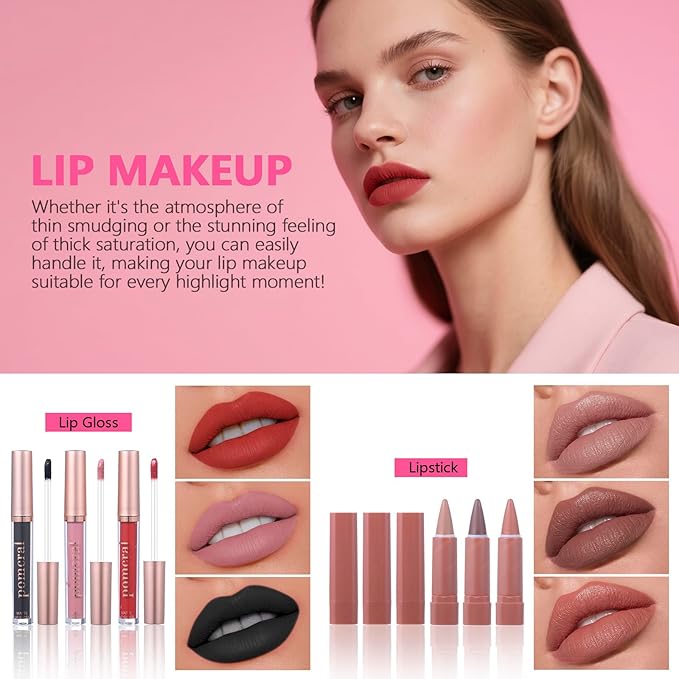 Makeup Kit For Women Full Kit, Makeup Set For Girls Teen Women, Makeup Gift Set With Eyeshadow Palette, Foundation, Concealer, Lipstick, Brushes (12 color makep kit)