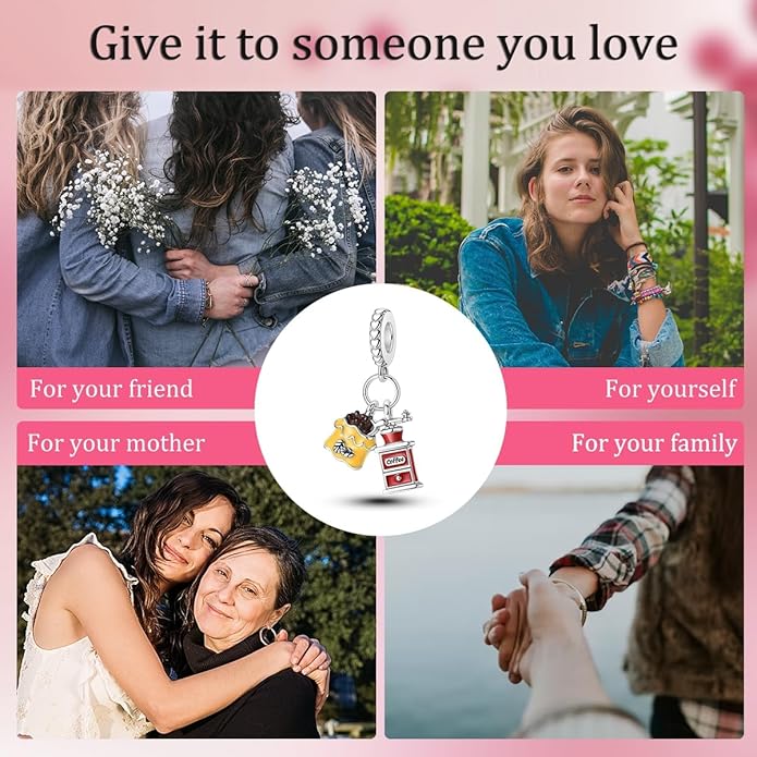 NARMO Charms for Bracelets 925 Sterling Silver Star Dangle Charms Car Keys Lipstick Dangle Charm Beads for Women Bracelets Necklace
