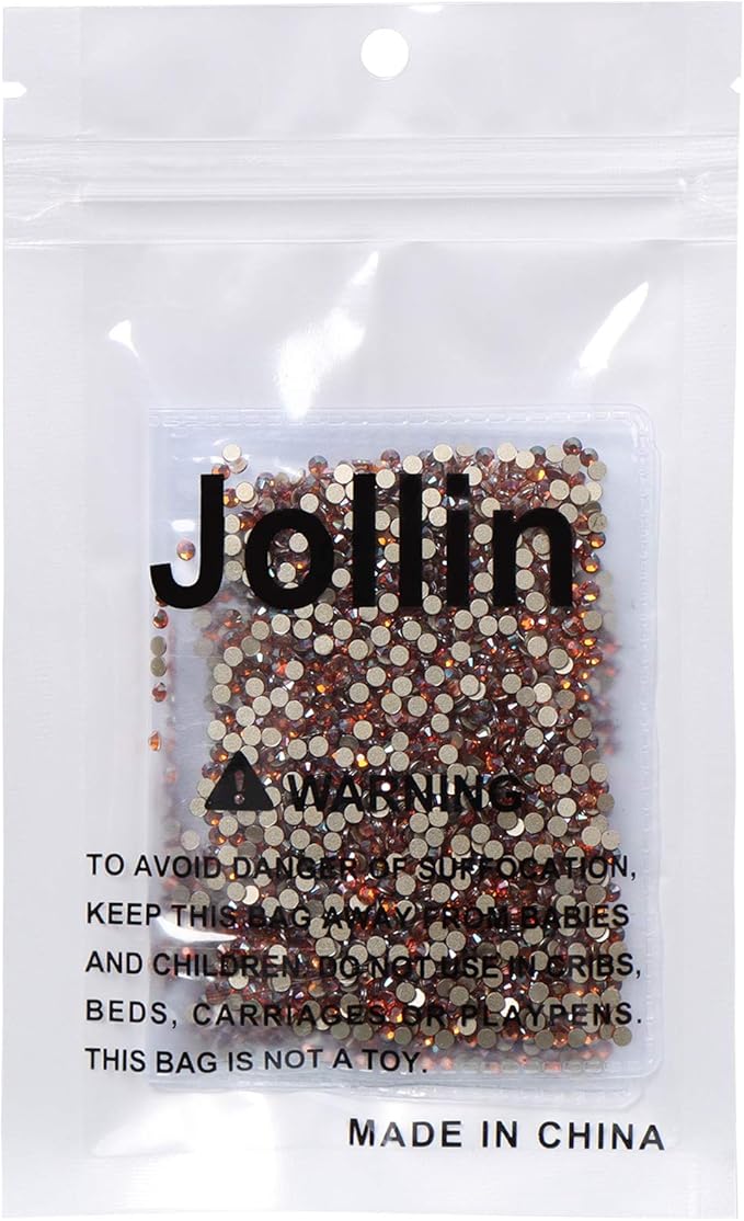 2880 Pieces Flatback Rhinestones Glue Fix Crystal Glass Diamantes Gems for Crafting Nail Art Crafts Decorations Clothes Shoes 2.4 mm (ss8, Amber)