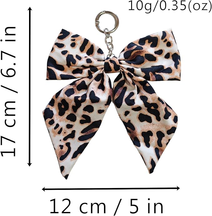HUIJUFU Bow Keychain Purse Bag Charms for Handbags Backpacks,Leopard Print（Leopard print）
