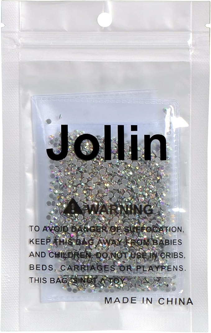 Jollin 2880pcs Hotfix Rhinestones Flatback Crystal Rhinestones for Crafts Crafting Clothes Shoes DIY Decorations, SS8(2.4mm), Crystal AB