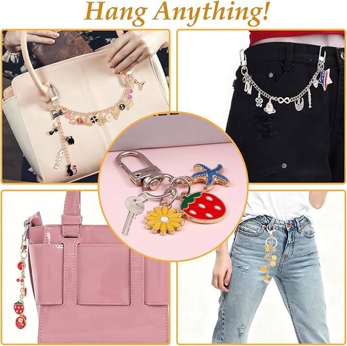 360 Pcs Charms Lip Gloss Keychain Making Kit,Including Key Clips, Lobster Claw Keychains, Extension Chains, Jewelry Pliers, and Bag Charm kit, Suitable for Jewelry Making Christmas gift for women
