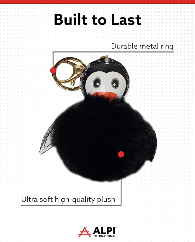 ALPI Super Plush Keychain - Cute Keychain for Bags, Keys, & More - Adorable Purse Charm - Pack of 5
