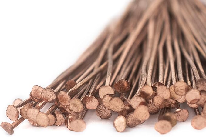 The Bead Chest Copper 21 Gauge 2 Inch Head Pins (Approx 100 Pieces)