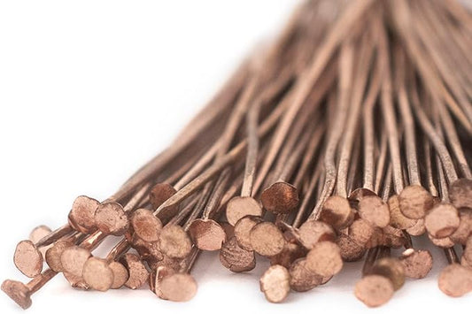 The Bead Chest Copper 21 Gauge 2 Inch Head Pins (Approx 100 Pieces)