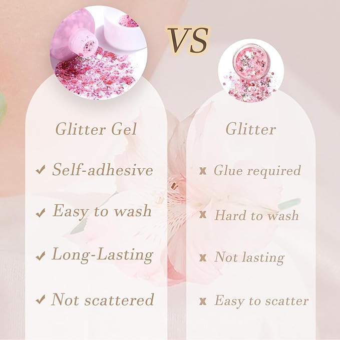 Face Body Glitter, Hair Glitter Sparkles Chunky Face Glitter Gel for Girls Makeup Singer Concerts Mermaid Festival Sequins Face Paint