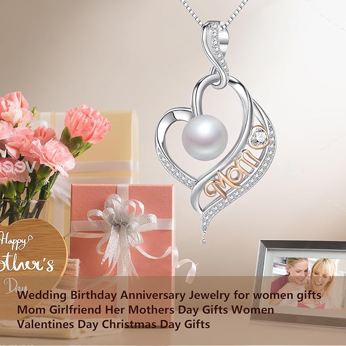 LEIDANY Mothers Day Gifts for Mom -Grandma Mom from Daughter Son, Gifts for Wife Nana Mother Birthday-Christmas Day for Women Her Jewelry Gift, Pearl Necklaces