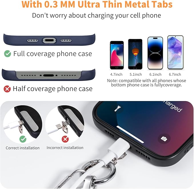 Clip and Go Strap for Phone with Wallet Crossbody Phone Lanyard with Anti-Theft Zipper Pouch Detachable Quilted Wrist Wallet with RFID and ID Window for Daily Travel.