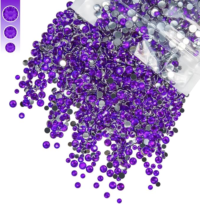 3mm 4mm 5mm Mix Bag Resin Rhinestones for Crafting Flatback Jelly Stones Bulk Diamonds Crystals Gems Charms for Nails Face Eyes Makeup Mugs Tumblers Bottles DIY Crafts Clothes Shoes