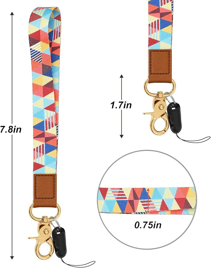 Cool Leopard Wristlet Keychain, Wrist Lanyard Key Chain For Women Men Car Keys Id Holder Card Phone Wallet Camera