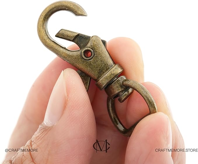 20pcs Swivel Lobster Claw Clasp Trigger Snap Hooks for Purse Making Macrame Lanyard Clip CSPS (1/2 Inch, Antique Brass)