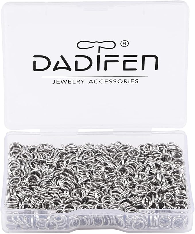 1000pcs 304 Stainless-Steel Jump Rings for Jewelry Making Supplies 5mm 21Gauge Boxed Silver Open Jump Rings Jewelry Findings Jump Ring for DIY Bracelet Earrings Necklace Connectors Charm Ring