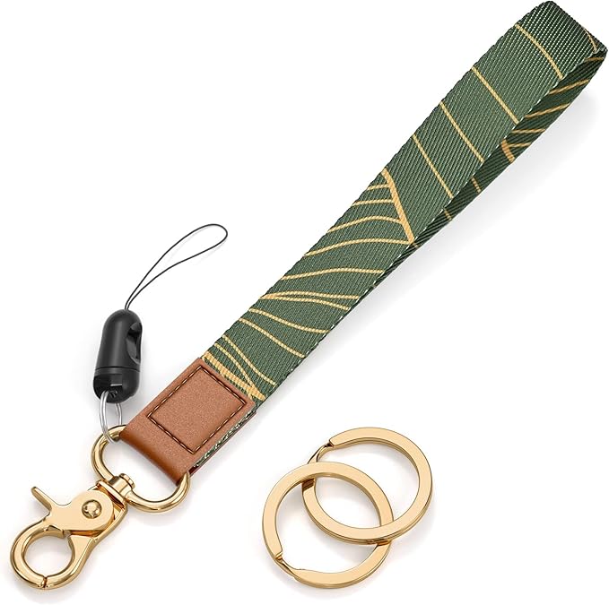 Cool Leopard Wristlet Keychain, Wrist Lanyard Key Chain For Women Men Car Keys Id Holder Card Phone Wallet Camera