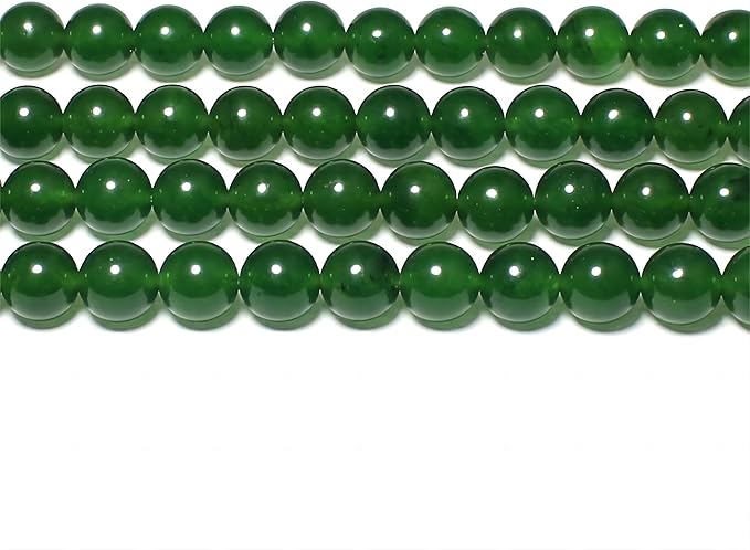 MJDCB Stone Beads 10mm 35pcs Round Blackish Green Jade Loose Gemstone Bead Charms for Jewelry Making Bracelet Necklace Earring Pendant