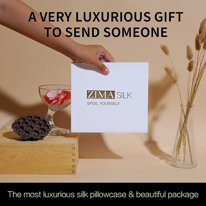 ZIMASILK 25 Momme 100% Pure Mulberry Silk Pillowcase for Hair and Skin Care, Highest Grade 6A Pillow Cases for Women, Long-Lasting Durablity, Gift for Women Men, 1Pc (Standard 20"x26", Taupe)