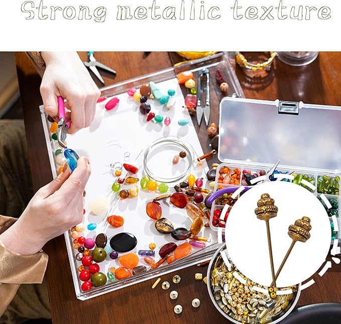 Ecloud Shop 50 Antique Tibetan Gold Tone 55mm Head Pins Needles Fashion