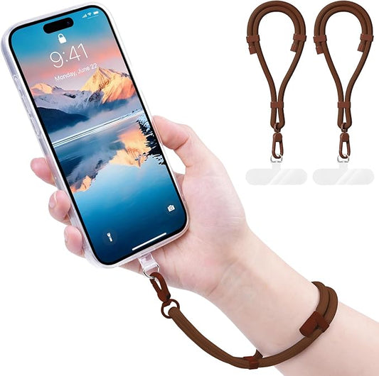 Phone Wrist Strap with 2 Phone Tether Tab, 2 Pack Adjustable Anti-Theft Cell Phone Lanyard for Travel & Outdoors