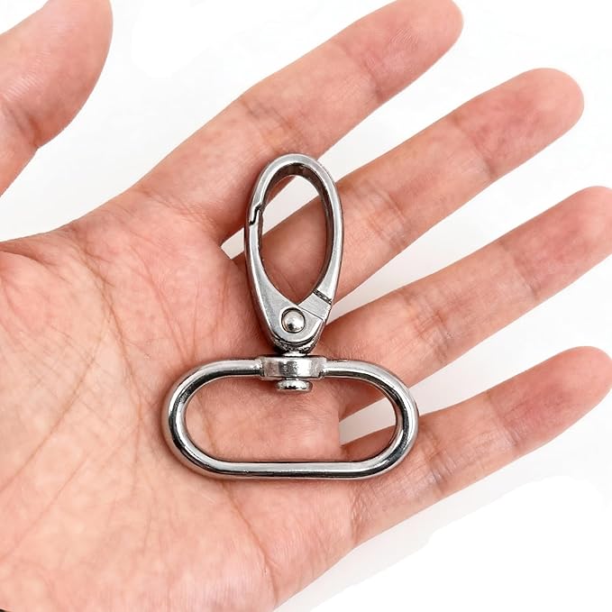 1-1/2 inch Swivel Lobster Claw Clasps 1.5 Inch 15pcs - Heavy Duty Metal Clasps with Secure Lock,Curved Snap Hooks for Bags Jewelry Making Keychains Lanyards & DIY Craft Supplies (Silver, 1.5 inch)