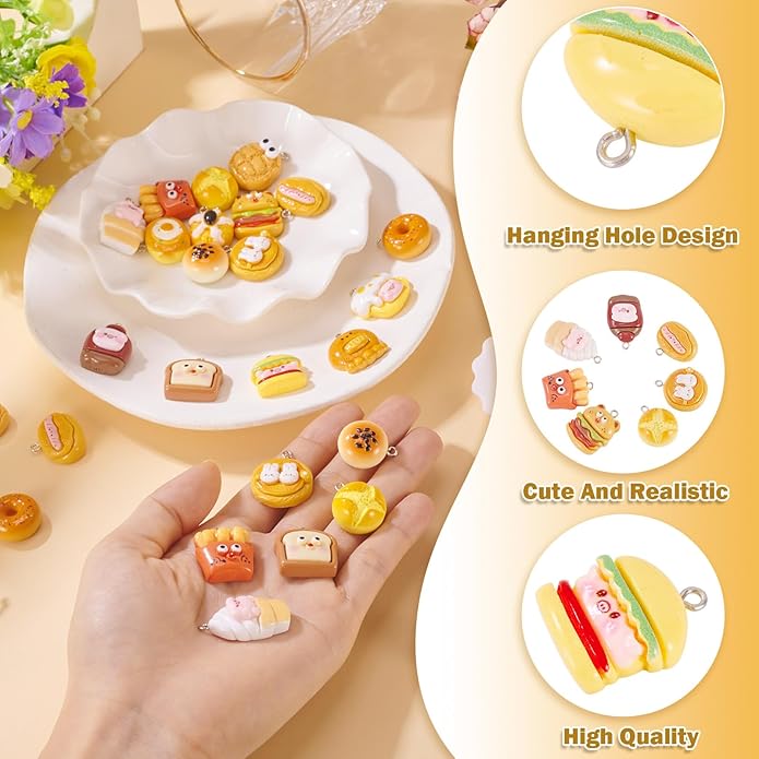 Craftdady Resin Plastic Miniature Food Snack Pendants Charms Ice Drink Juice Pendants Cute Bottle Fruit Keychain Charms Hang Ornament for DIY Craft Earring Bracelet Necklace Jewelry Making