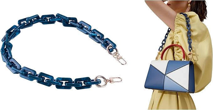 Acrylic Resin Chain Purse Strap 23.6IN Purse Transparent Chain DIYBagChain Gift for Office,Travel & DIY Creator