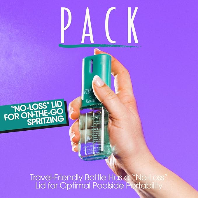 VACATION AFTER SUN Body Mist, Perfumed Body Spray for Women & Men, Aloe Vera, Iced Cucumber Water & Green Tea Verjus Scent, Layer with Eau de Toilette, Summer Fragrance, Travel Size 3 fl oz