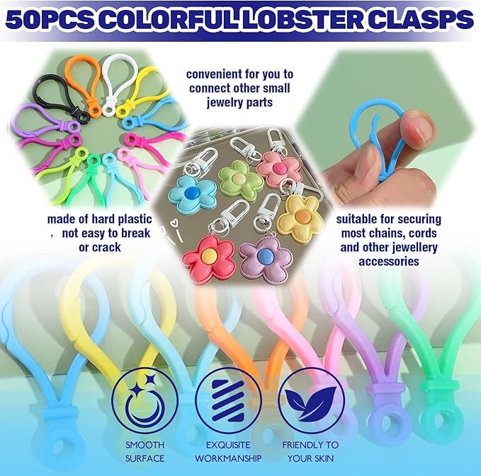 Waltool 150Pcs Metal Hanging Beads Chain with Connectors Contains Plastic Lobster Claw Clasps, Swivel Lanyards Trigger Snap Hooks Strap with Key Rings for Keyring Keychain Hanging Ornament